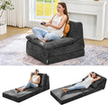 Hobestluk Sofa Couch Folding Sofa Bed Comfy Floor Lounger Convertible Sofa with Removable Cushion Couches for Small Spaces Foldable Mattress for Living Room Bedroom or Office (Chenille Grey, Large)