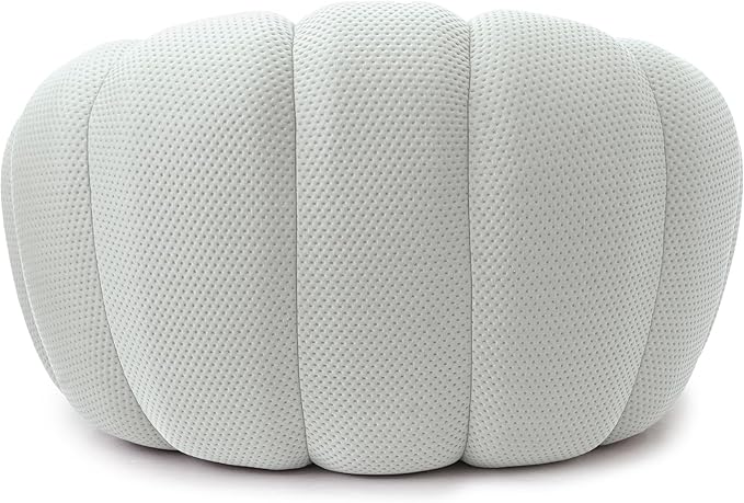 JACH 49.21'' Modern Lazy Floor Sofa, Oversized Bubble Couch Chair, Upholstered Mesh Fabric Bubble Sofa, 3D Honeycomb Shape Curved Couch for Living Room/Office/Apartment/Small Space (Light Grey)