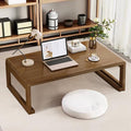 Japanese Floor Table Tea Table Low Coffee Table Bamboo Versatile Folding Design for Tatami Home,Office,Living Room (Walnut, 47.24" Dx 19.68" W x11.8 H)