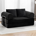 Folding Sofa Bed,63''Cozy Floor Sofa Lounge Couch, 4-in-1 Convertible Sleeper with Memory Foam, Space-Saving Floor Couch for Living Room, Bedroom, Apartment (Black)