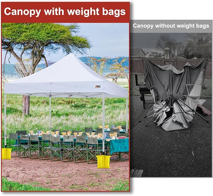ABCCANOPY Canopy Weights 120 LBS Tent Sand Bags,4pcs-Pack (Yellow)