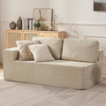 Furnify Loveseat Sofa, Cloud Modular Sofa Couch, Upholstered Floor Sofa with Deep Seat, Upholstered Foam Couch for Bedroom Living Room, No Assembly Required (Corduroy Fabric, Beige)