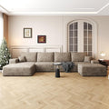 AUGOP 136" Sectional Couches for Living Room Modern Modular Sofa with L-Shape Couchs Upholstered Boneless Couch Deep Seat Sectional Couch with Chaise (Camel, Left Facing Chaise+3Seaters+Ottoman)