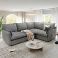 Lopzeho Cloud Modular Sectional Sofa, Waterproof Down Filled Sectional Sofas, High Backrest 4 Seater Sectional Couches for Living Room, Modern Modular Couch with Removable Cover, Dark Gray