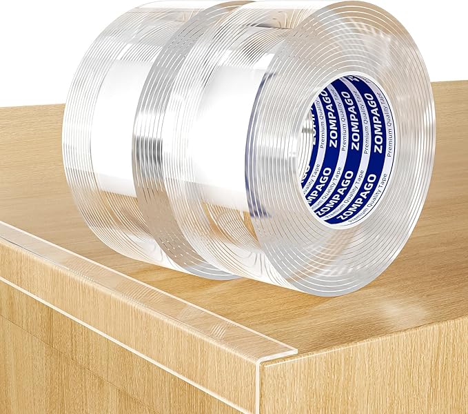 ZOMPAGO Clear Soft Corner Protectors for Furniture Strip,2in x13FT,2 Rolls,Sharp Edge & Table Bumper,Window Edge,Wall Protector, Soft Corner Guards Safe for Proof,Table Corner Protectors in Family