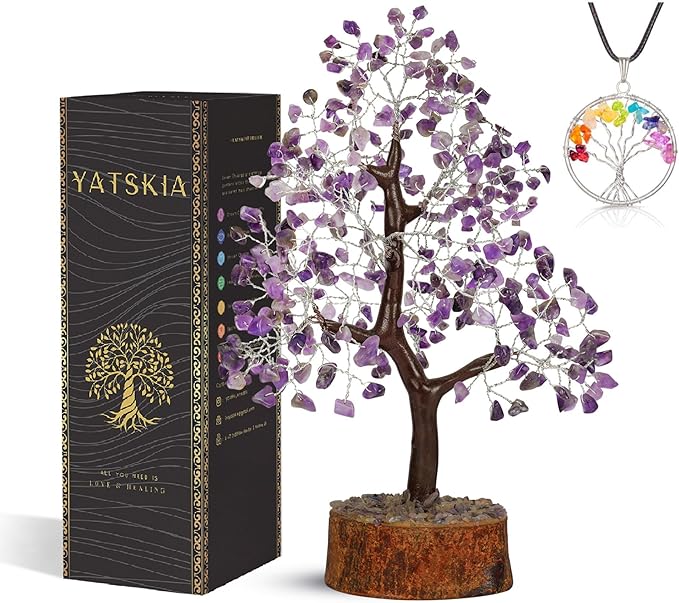 Amethyst Crystal Tree, Healing Crystals, Purple Room Decor, Crystal Decor, Crystal Tree, Purple Desk Accessories, Purple Decor Tree, Spiritual Decor, Feng Shui Decor, Amethyst Crystal Rock Tree 10-12"