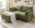 Rexulqo 73'' Loveseat Sofa with All Seats Storage, Modular Sectional Couch with Movable Ottoman,Oversized Comfy Couch with 7.8'' Cushion,24.5'' Deep Seat,for Living Room,Bedroom,Velet,Green