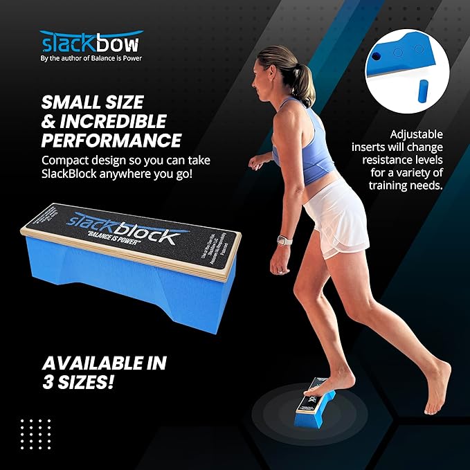 SlackBow SlackBlock Athletic Balance Trainer – Improve Balance, Stability, and Athletic Performance – Condition Your Body and Prevent Injury - Compact and Portable