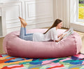 Hobestluk 5FT Bean Bag Chair Large Beanbag Lounger with Removable Cover Adult Bean Bag Chair with Portable Handle Desgin for Living Room Bedroom (Pink, 5FT)