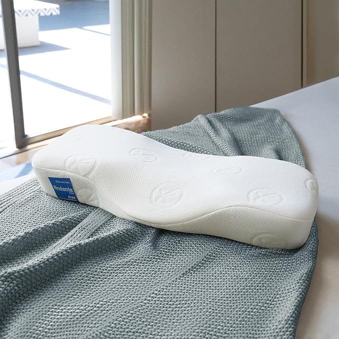 Kanuda Andante Pillow – Higher Orthopedic Cervical Neck Pillow for Neck Pain & Shoulder Pain Relief, Ergonomic Memory Foam Pillow for Side & Back Sleepers with Elevated Support