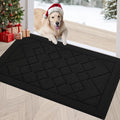 REFETONE Indoor Doormat, Front Back Door Mat 32"x40" Rubber Backing Non Slip Mats, Absorbent Washable Entrance Doormat for Entryway, Resist Dirt Low-Profile Inside Floor Mat for Muddy Shoes, Black