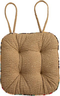 Soft Comfort Chair Pads with 3D Dots Pattern Jacquard Warm Square Chair Cushion with Ties Thicken Non-Slip Floor Pillow Fluffy Seat Cushion for Office Dining Kitchen (Coffee,15"x15")