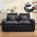72'' Cloud Modern Loveseat Couch with Detachable Headrest, Modular Sectional Sofa Couch Deep Love Seat, Oversized 2 Seater Chenille Comfy Sofa with Armrests for Living Room, Dark Grey