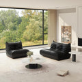 Fireside Chair Lazy Floor Sofa Set, Cozy Memory Foam Bean Bag Chairs, Faux Leather Giant Bean Bag Chair Sofa, Armless Foam Couch Lounger Tatami Recliner for Living Room Bedroom Dorm Office