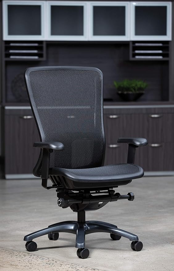 Office Star ProGrid High Back Breathable Back and Seat Manager's Office Chair with Adjustable Lumbar Support, Black
