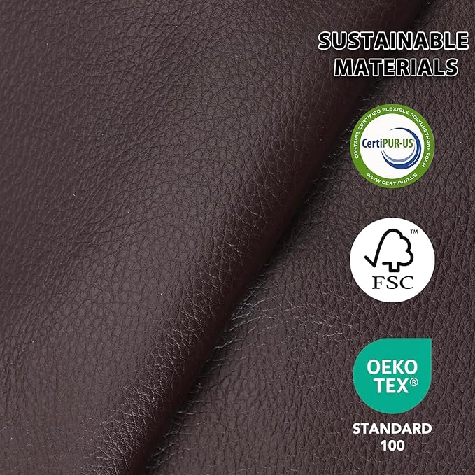 EONIX Clearance Dual Motor Lay Flat Power Lift Recliner Chair for Elderly with Heat and Massage, Electric Leather Lift Chair with Charging Ports, FSC Oeko 400lbs Heavy Duty, SLRY003061, Dark Brown