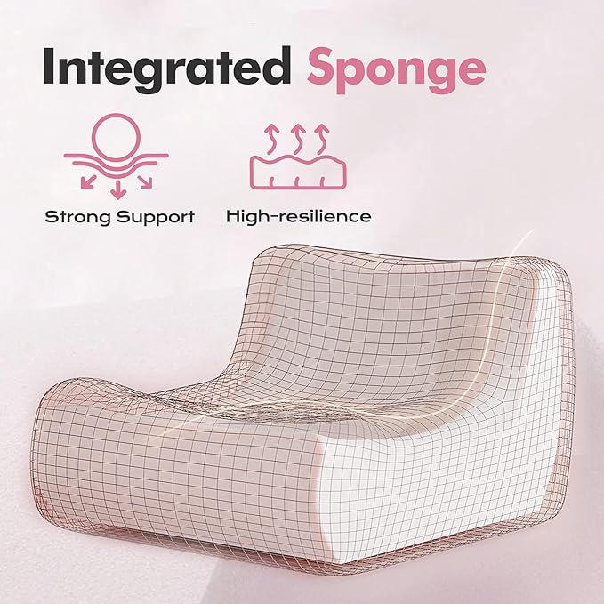 Bean Bag Chair,Giant Beanbag Chairs for Adults,Comfy Large Fireside Chair Lazy Sofa,Corduroy Bean Bag Lounger with Memory Foam Filled,Floor Sofa Couch for Home,Living Room (Pink, Loveseat)