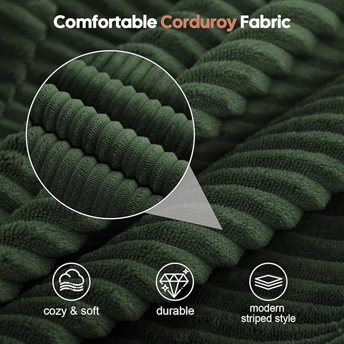 COMAX Folding Sofa Bed, Foldable Couch for Bedroom, Convertible Floor Sleeper Futon Chair Foam, Corduroy 3 in 1 Fold Out Chair Portable Comfy Lounge Couch Sofa Bed for Small Space, Single, Green