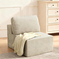 Furnify 30" Modular Upholstered Foam Couch, Upholstered Floor Sofa Couch with Pillow, Bean Bag Chair for Bedroom Living Room, No Assembly Required (Corduroy Fabric, Beige)