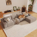 136" Cloud Sectional Couch with L-Shape Chaise, Corduroy Viral Boneless Sofa for Living Room,Modern Memory Foam Couches in a Box with Deep Seat,No Assembly Required (Camel,Right-Facing Chaise)