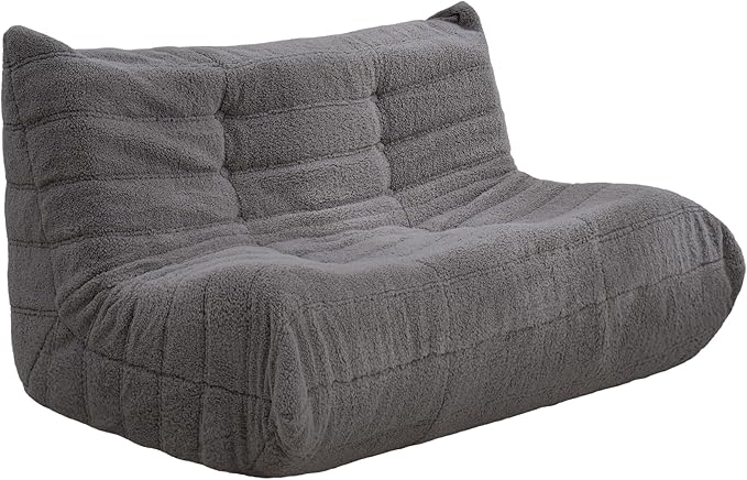 Bean Bag Loveseat Chair Big Sofa Beanbag Chair for Adults Fireside Chair Bean Bag Lounger with Memory Foam Filled for Home,Apartment or Gaming Venue（DGY Teddy）