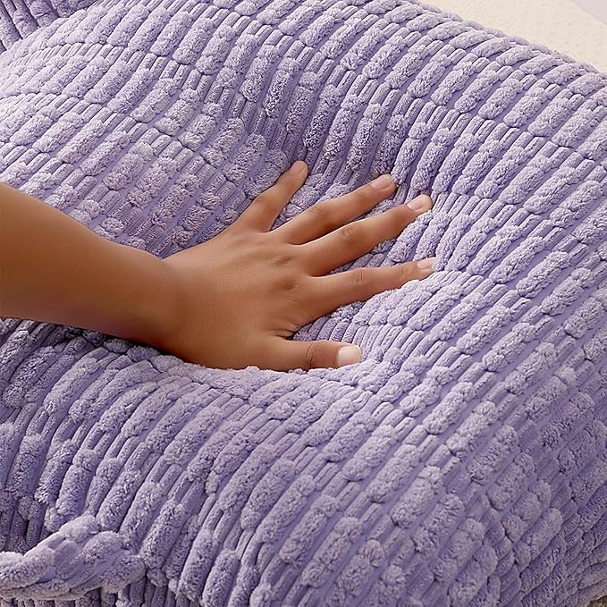 PAJEO Reading Pillow for Sitting in Bed, Large Backrest Reading Pillow with Arm Rest,Back-Rest Support Cushion for Sit Up on Couch, Sofa, and Floor (Light Purple Corduroy, Standard(17"))