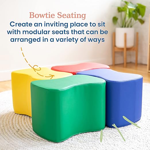 ECR4Kids SoftZone Toddler Modular Stool Set, Flexible Seating, Assorted, 6-Piece