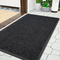 Yimobra Doormat Outdoor Indoor Entrance 36 x 17, All-Season All-Weather Front Door Mat, 100% Waterproof Welcome Matt for Floor Garage Outside Entry, Stain and Fade Resistant,Black Grey