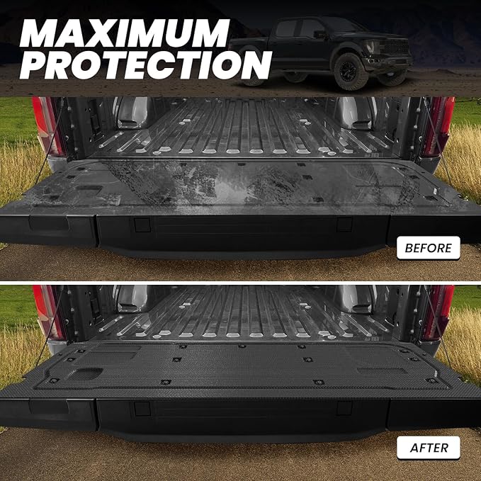 LASFIT Tailgate Mat for Ford F-150 2026 2025 2024 2023 2022 2021(Work Surface Only) Truck Tailgate Liner All Weather Protector Durable TPE Tailgate Cover-Easy to Clean