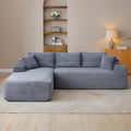 95" Boneless Cloud Sectional Couches for Living Room, Comfy Fluffy L Shaped Memory Foam Deep Seat Boneless Couch, Modular Sectional Sofa with Left Facing Chaise, Grey