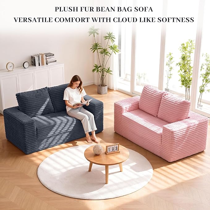 HABUTWAY Convertible Folding Sofa Bed Couch,3 in 1 Pull Out Couch Bed,Loveseat Sleeper Sofa Bed,Boneless Couches with Pillows for Living Room Bedroom, Dark Grey