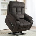 Lay Flat Power Lift Recliner Chair, | 400lbs | 25.5in Extra Wide | 4-Motor | Heat, Massage, Hidden Cup Holder, Sleeping | Big Man, Elderly (Charcoal Grey)