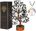 YATSKIA Black Tourmaline Gemstone Tree - Crystal Tree of Life - Crystals and Stones Home Office Decor - Good Luck Gifts for Women