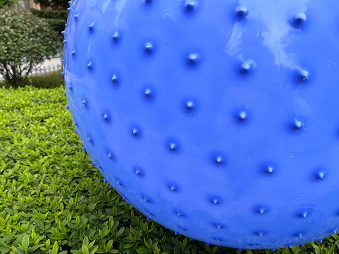 penepico Large Sensory Massage Ball for Kids, 2 Pack 33.5" 85CM Macaron Blue Bouncy Exercise Balls for Toddlers, Big Inflatable Toys with Tactile Spikes, Outdoor Giant Yoga Balls, Large Beach Ball