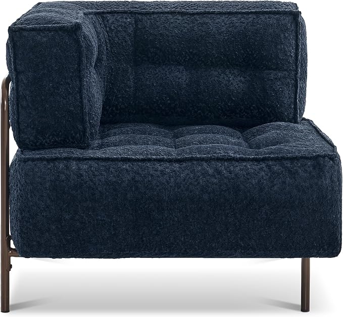 MCombo Modular Sofa Couch with Removable Cushion, Accent Sofa Chair, Upholstered Sofa for Living Room, Apartment, Office (Blue, Corner Seat)