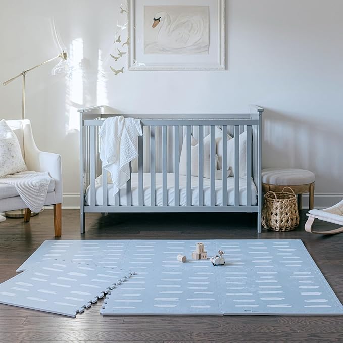 Baby Play Mat for Floor - Shoreline (6x6ft) - Premium EVA Foam Play Mat for Babies & Toddlers (Ages 0-5+) Non-Toxic Playmat for Tummy Time, Crawling & Playroom - Stylish & Comfortable