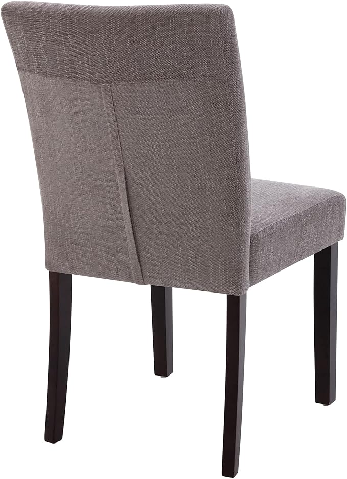 Watson & Whitely Upholstered Kitchen & Dining Room Chairs with Low Back, Performance Fabric Dining Chairs Set of 2, Modern Armless Dining Table Chairs with Solid Wood Legs, Dark Grey
