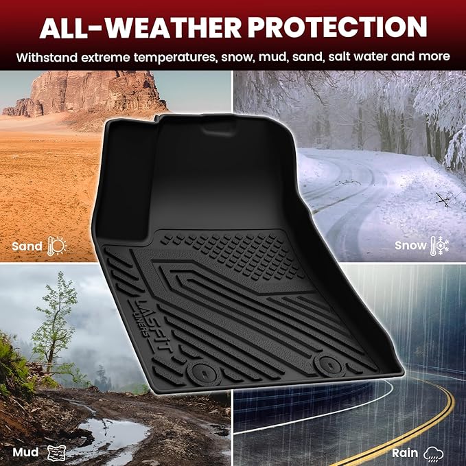 LASFIT Floor Mats & Backrest & Cargo Mats Fit for Hyundai Kona Electric 2026 2025 2024 (for EV,Not Gas), All Weather TPE Custom Fit Kona EV Seatback Mats & Trunk Liner,Full Set Car Accessories
