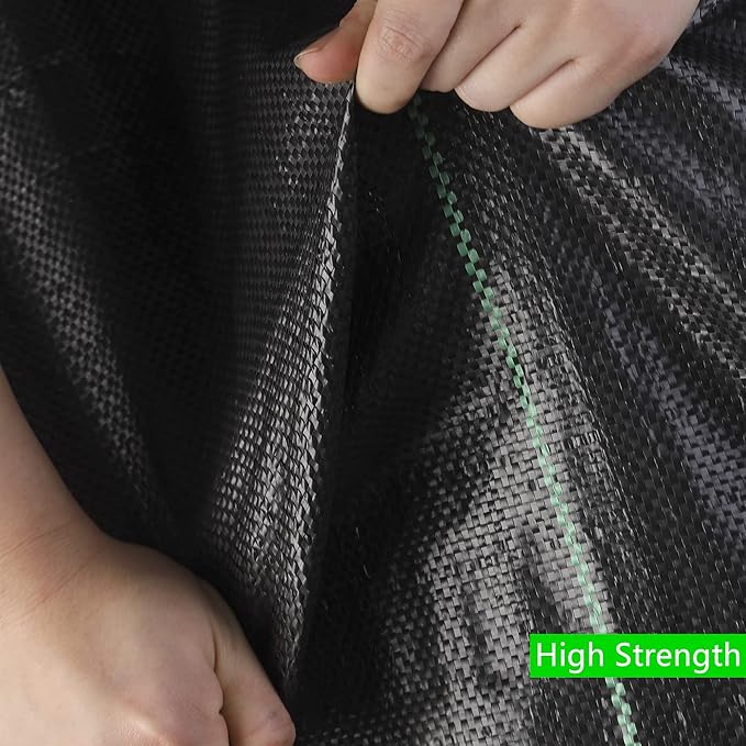 EXTRAEASY Driveway & Landscape Fabric 13ftx60ft Black Plastic, Heavy Duty Geotextile Ground Cover Under Gravel for Driveway Underlayment, Weed Control Garden Barrier Cloth
