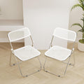 2 Pack Plastic Folding Chair Foldable Portable Plastic Chair,Outdoor Indoor Portable Party Chairs,Stackable Commercial Seats with Steel,300-Pound Capacity,White
