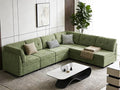 VANOMi 6 Seater Cloud Couches for Living Room, 118" Convertible Modular Cloud Sofas & Couches, Comfy Chenille Sectional Couch Sofa for Apartment, Office, Olive Green, L/U Shaped