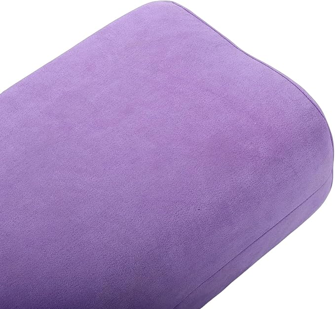 SPYMINNPOO Yoga Bolster, Meditation Cushion & Floor Pillow with 3 Layer Support, Washable Velvet Cover & Carry Handle (Purple)
