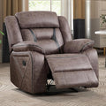 EBELLO Faux Leather Manual Recliner Chair, Modern Design Single Reclining Sofa Chair with Comfortable Armrest and Backrest, Furniture for Living Room, Bedroom, Grey