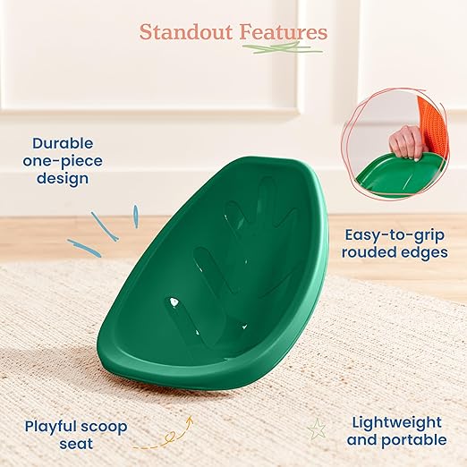 ECR4Kids Leaf Floor Seat, Rocker Chair, Green, 6-Piece
