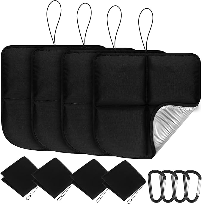 Breling 4 Pack Sitting Pad, Foldable Hunting Seating Cushion for Backpacking Bleacher Cushion with Hook Waterproof Folding Lightweight Pad for Camping Hiking Stadium Outdoor
