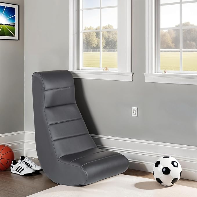 Factory Direct Partners 10489-BK Soft Ergonomic Horizontal Soft Video Rocker - Great for Reading, Gaming, Meditating, or TV for Kids Teens and Adults - Black