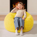 Homguava 2FT Bean Bag Chair,Teardrop Bean Bags Small Beanbag Chair with Memory Foam Filled and Ultra Soft Corduroy Cover for Living Room, Bedroom (Yellow)