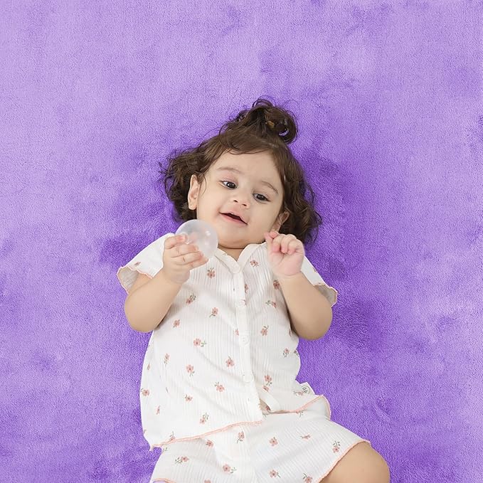 PAPAMAT 1.3" Thick Baby Floor Play Mat 50x50, Basic Padded Foam Mat for Tummy Time Crawling, Non Slip Cushioned for Babies Toddlers Infants Kids (Violet)