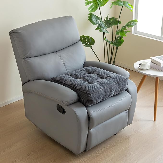 Tufted Corduroy Recliner Seat Cushion for Elderly, High Density Foam Large Square Seat Cushion for Recliner Chair, Floor Pillow, Office Chair, Car, No Pressure on Thighs, 20x20x4
