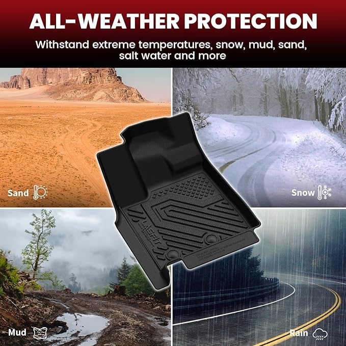 LASFIT Floor Mats & Seatback Mats & Cargo Mat for Nissan Armada/Infiniti QX80 2025-2026 (Fit 8 Seats, Not Fit 7 Seats), Custom Fit All Weather TPE Easy Clean Durable Floor Liners Car Mats,Black